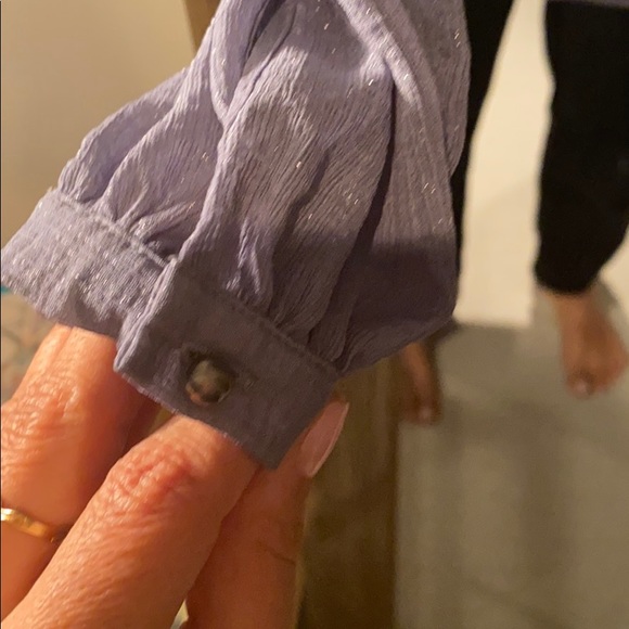 Club Monaco sheer blouse w slight sparkle - Picture 3 of 5